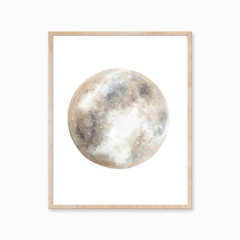 Wall Art - Illustrated Print - Natural Moon (11x14")