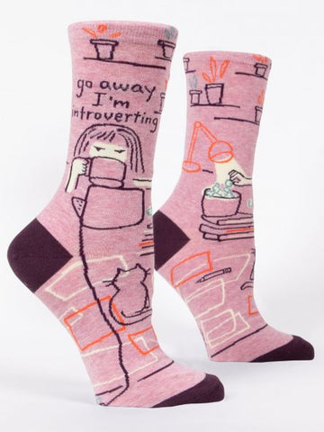 Women's Socks : Go Away, I'm Introverting
