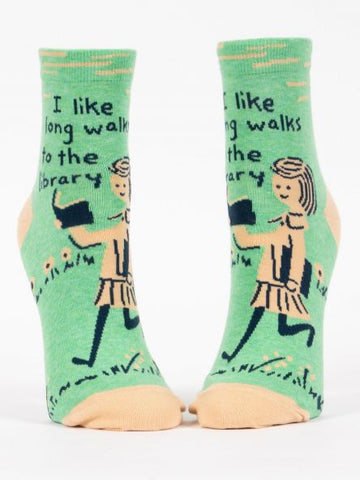 Women's Socks : Long Walks To The Library