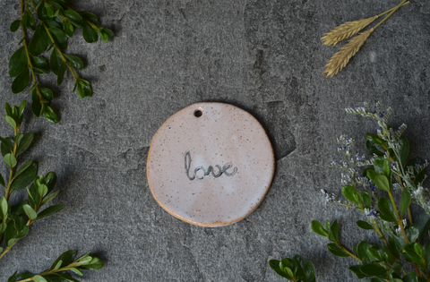 Ceramic Ornament - Love Script