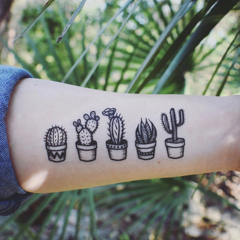 Hand Illustrated Temporary Tattoos - Cactus