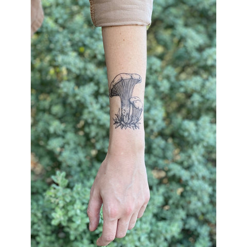 Hand Illustrated Temporary Tattoos - Chanterelle Mushroom