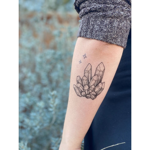 Hand Illustrated Temporary Tattoos - Crystal