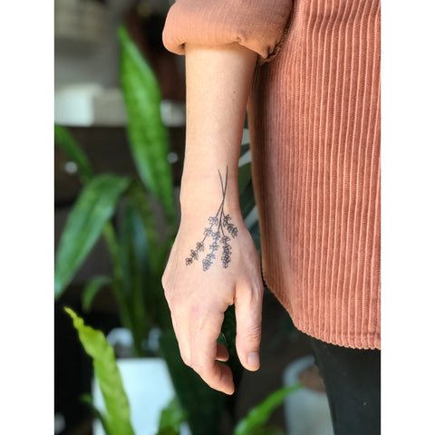 Hand Illustrated Temporary Tattoos - Lavender Twigs