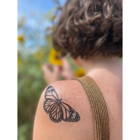 Hand Illustrated Temporary Tattoos - Monarch Butterfly